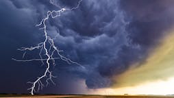Lightning over a field Lightning over a field