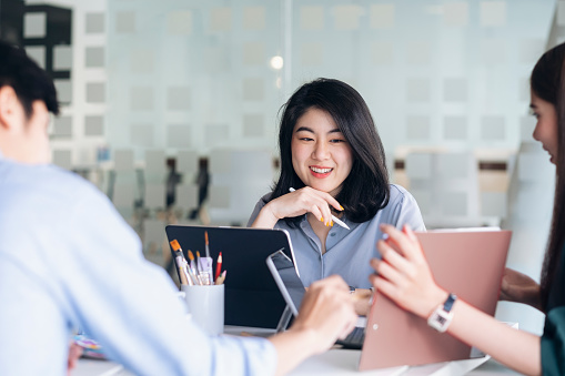Small group collaborative session with adult learners
