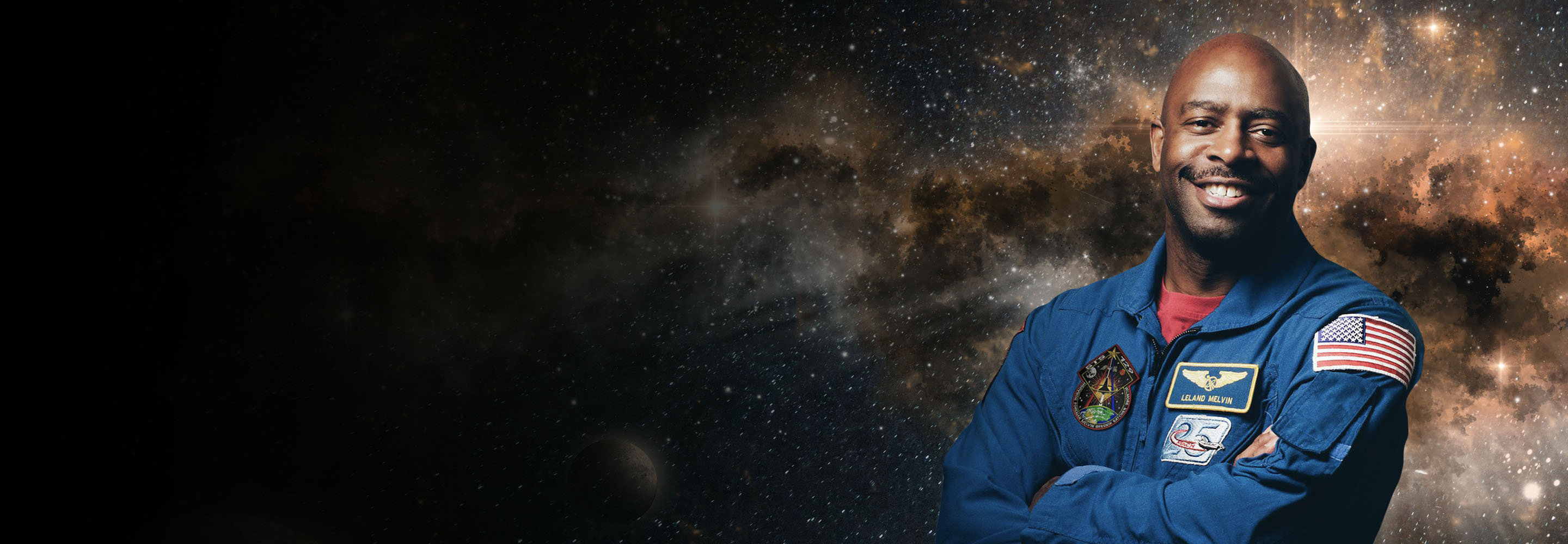 Leland Melvin nebula background