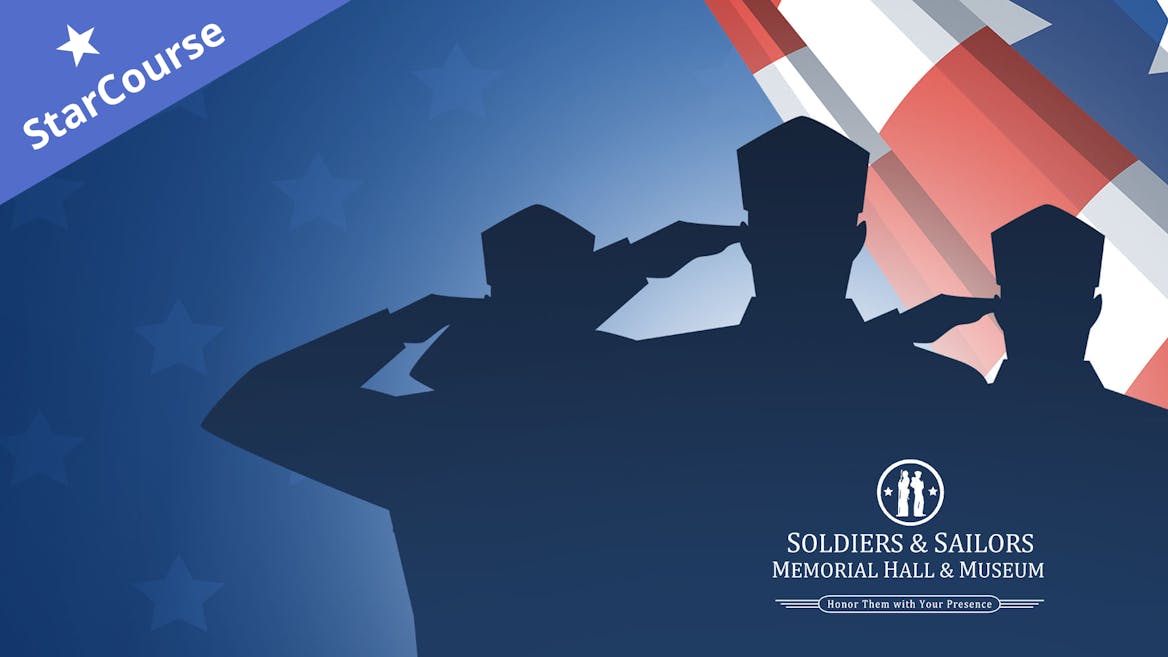 Silhouette of soldiers saluting in front of an American flag Silhouette of soldiers saluting in front of an American flag
