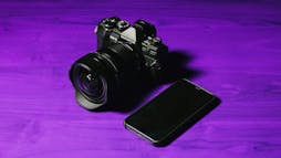 a camera and a cell phone a camera and a cell phone