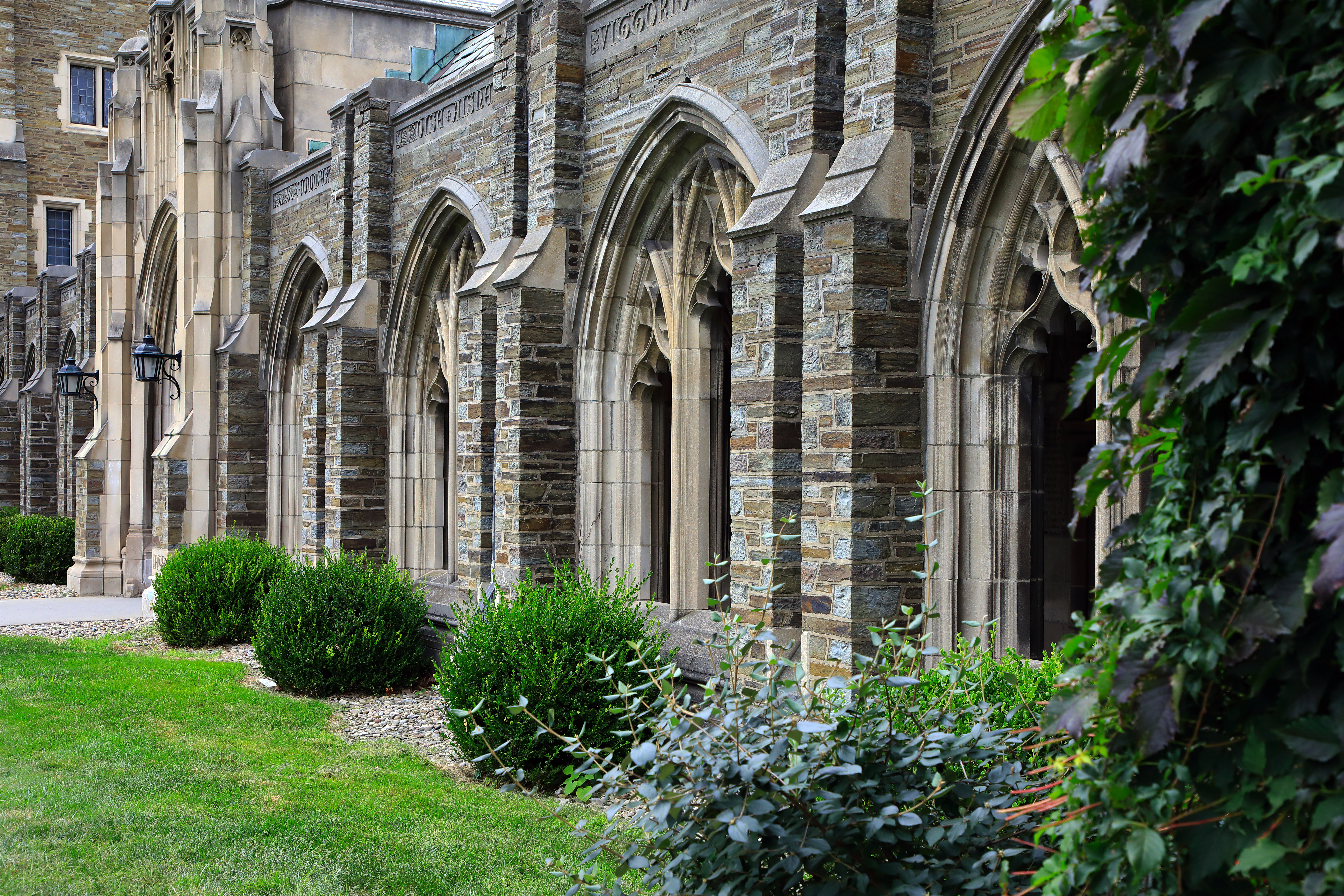 An ivy-covered stone building at an Ivy League school