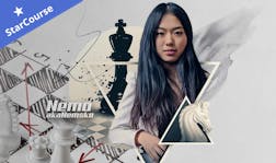 Nemo Qiyu Zhou against a chess background Nemo Qiyu Zhou against a chess background