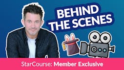 Justin Willman with a cartoon camera and magic tools Justin Willman with a cartoon camera and magic tools