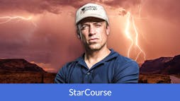 Reed Timmer against a lightning background Reed Timmer against a lightning background