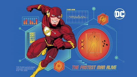 DC Flash Image on Blue Background DC Flash Image on Blue Background