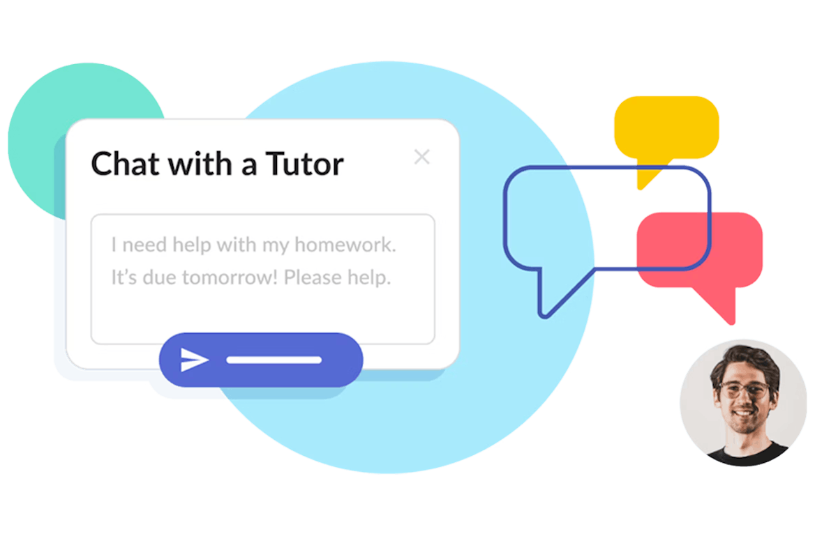 A screenshot of a live tutor chat showcasing always-on learning. The chat window displays a conversation between a student and a tutor, symbolizing unlimited access to live classes, on-demand lessons, and other educational resources. A screenshot of a live tutor chat showcasing always-on learning. The chat window displays a conversation between a student and a tutor, symbolizing unlimited access to live classes, on-demand lessons, and other educational resources.