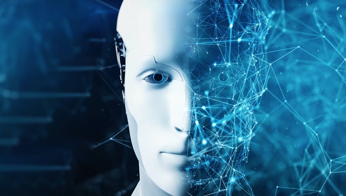 Robot face with geometric lines Robot face with geometric lines