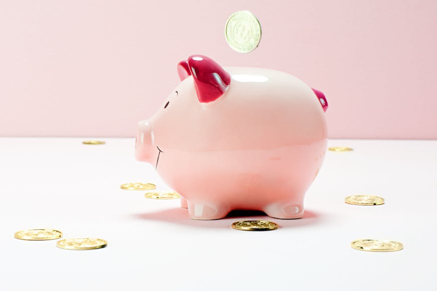 Piggy bank with gold coins 有金币的存钱罐