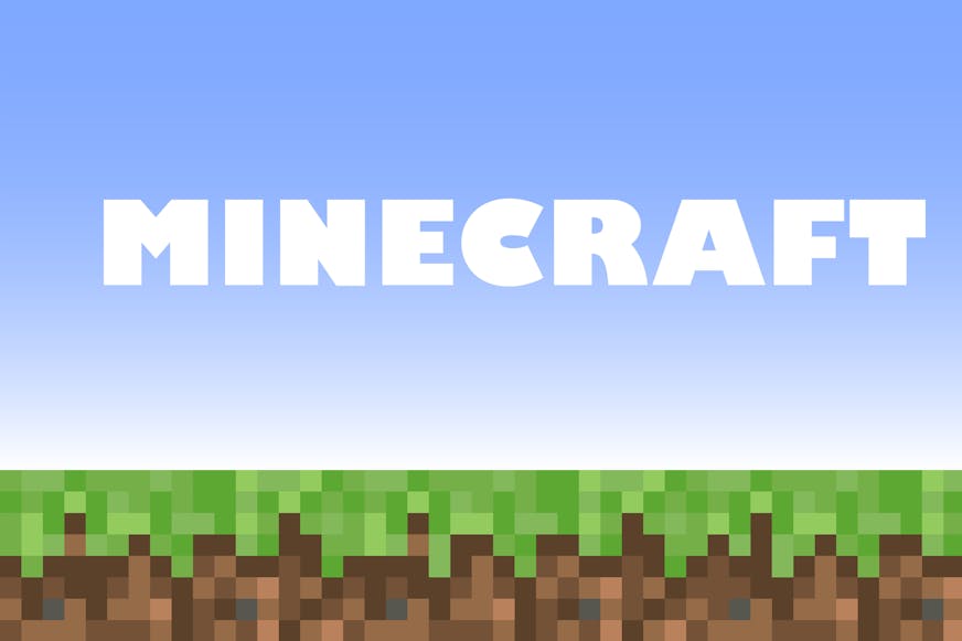 Minecraft logo and game screen Minecraft logo and game screen
