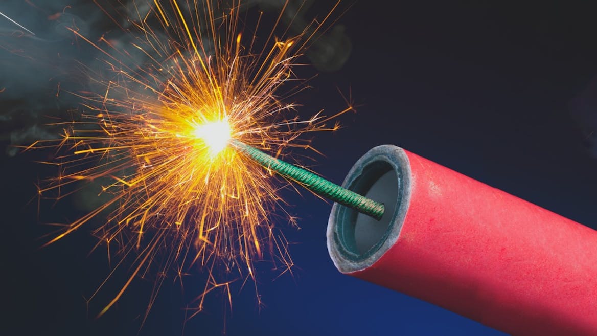 Lit fuse on dynamite Lit fuse on dynamite