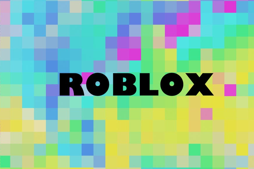 带有像素化色块的《Roblox》文本
